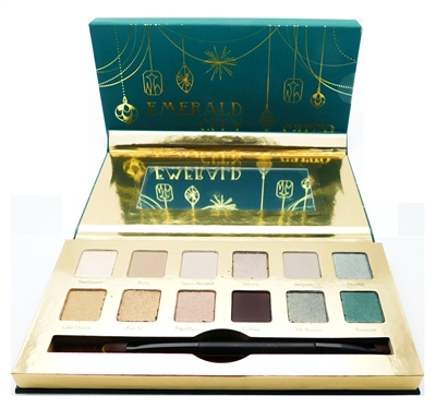 cargo EMERALD CITY Eye Shadow Palette: 12 Different Eye Shadows 12 x .03 Oz., Mirror, Dual-Ended Shadow Brush