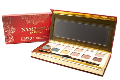 cargo NAMASTAY In India Eye Shadow Palette: Shadows 12 x .03 Oz., Dual-Ended Brush