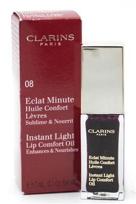 Clarins INSTANT LIGHT Lip Comfort Oil. 08 Blackberry  1oz