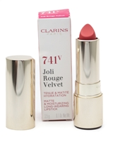 Clarins Joli Rouge Velvet Matte & Moisturizing Lon Wearing Lipstick, 741V Red Orange  .1oz