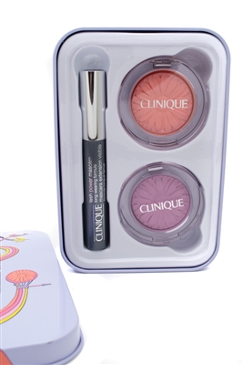 Clinique LIMITED EDITION Travel Set:  Black Mascara .1oz, 08 Melon Pop and 15 Pansy Pop Cheek Pop (Blush)  .23oz each