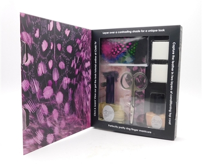 Ciate London Feathered Manicure Box Set (FM02UK): Speed Coat 13.5ml., Ciate Paint Pot 5ml., Scissors, Nail File Block, 40 Feathers