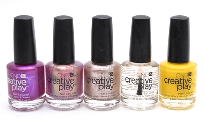 CND Creative Play Nail Lacquer set of 5: Crushing It, Pinkidescent, Take the $$$, Top Coat, Taxi Please (each .46 Fl Oz.)