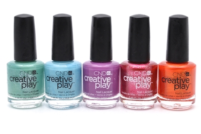 CND Creative Play Nail Lacquer set of 5: My Mo-Mint, Drop Anchor, Orchid You Not, Flirting With Fire, Orange You Curious (each .46 Fl Oz.)
