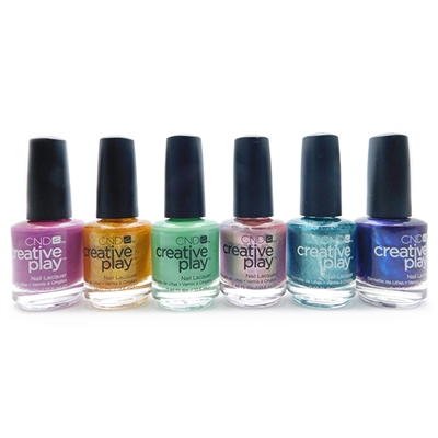 CND Creative Play Nail Lacquer set of 6: Orchid You Not, Gilty Or Innocent, You've Got Kale, Pinkidescent, Sea The Light, Viral Violet (each .46 Fl Oz.)