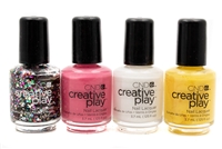 CND Creative Play Mini Nail Lacquer set of 4: Glitabulous, Read My Tulips, Blanked Out, Taxi Please  (.125 fl oz each)
