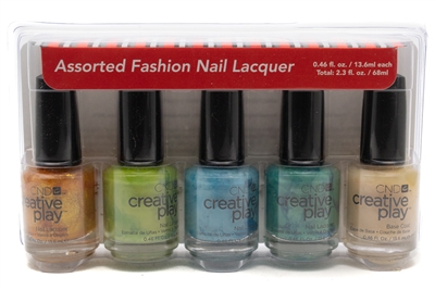CND Creative Play Nail Lacquer set of 5: Gilty or Innocent, Toe the Lime, Drop Anchor, My Mo-Mint, Base Coat  .46 fl oz each