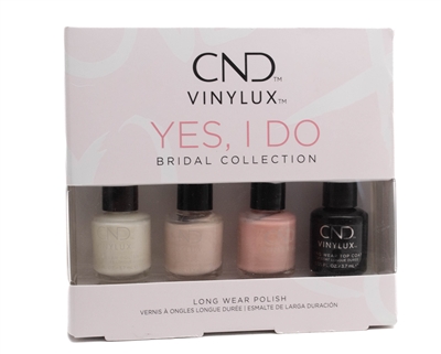 CND Vinylux YES I DO Bridal Collection Long Wear Nail Polish,  White Wedding, Bouquet, Forever Yours, Top Coat  .02 fl oz each