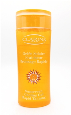 Clarins Sunscreen Cooling Gel Rapid Tanning SPF 8 6.8 Fl Oz.
