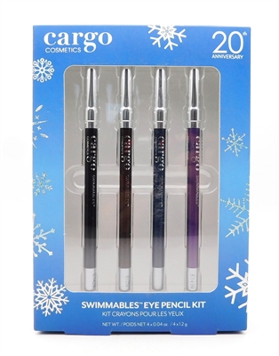 cargo Swimmables Eye Pencil Kit: Black Sea black, Pebble Beach brown, Loch Ness navy, Karon Beach purple (each .04 Oz.)
