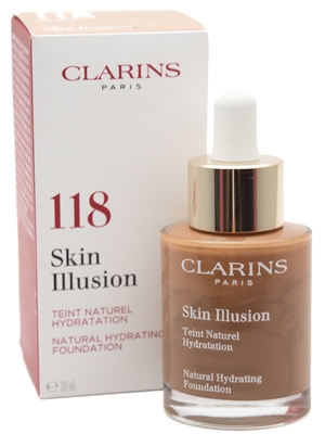 Clarins SKIN ILLUSION Natural Hydrating Foundation,118 Sienna  1 fl oz