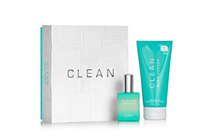 CLEAN Warm Cotton Set: Eau De Toilette 1 Oz & Body Lotion 6 Oz