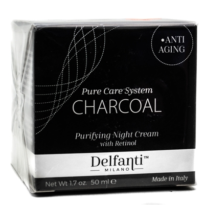 Delfanti Pure Care System CHARCOAL Purifying Night Cream with Retinol  1.7 fl oz