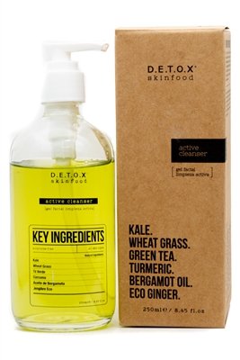 DETOX Skinfood ACTIVE CLEANSER.  Kale, Wheat Grass, Green Tea, Turmeric, Bergamot Oil, Eco Ginger  8.45 fl oz