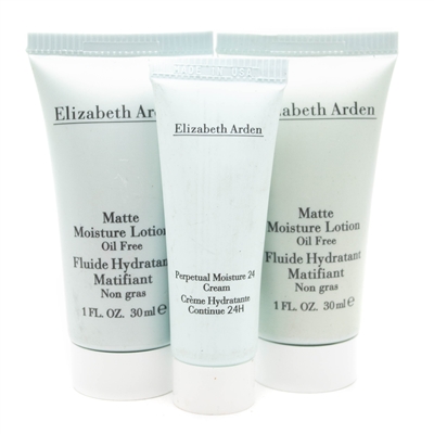 Elizabeth Arden Travel Size Oil Free MATTE MOISTURE LOTION Set:  2x1 fl oz plus Perpetual 24H Cream  .5 fl oz