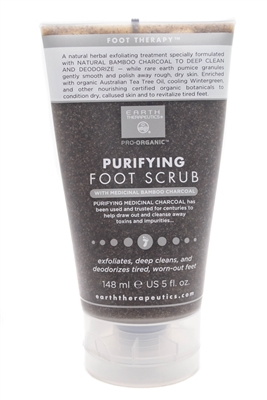 Earth Therapeutics PURIFYING FOOT SCRUB with Medicinal Bamboo Charcoal  5 fl oz