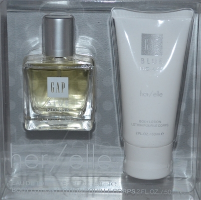 GAP Blue HER Set: Eau de Toilette 2 Oz with Hair & Body Lotion 2 Oz