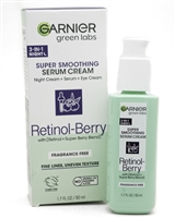 GarnierGreen Labs 3-in-1 SUPER SMOOTHING SERUM Cream, Retinol Berry  1.7 fl oz