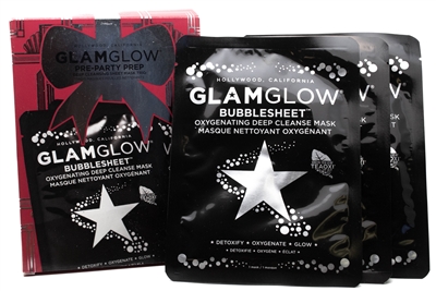Glamglow BUBBLESHEET Pre-Party Prep Deep Cleaning Sheet Mask Trio