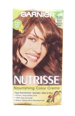 Garnier Nutrisse Nourishing Color Creme 535 Medium Golden Mahogany Brown One Application