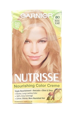 Garnier Nutrisse Nourishing Color Creme 80 Medium Natural Blonde One Application