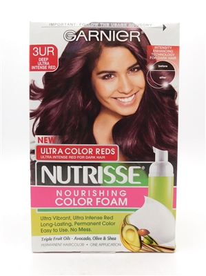 Garnier Nutrisse Nourishing Color Foam Ultra Color Reds 3UR Deep Ultra Intense Red One Application