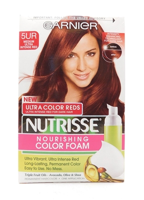 Garnier Nutrisse Nourishing Color Foam Ultra Color Reds 5UR Medium Ultra Intense Red One Application