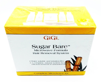 GiGi Sugar Bare Microwave Formula Hair Removal System: Microwave Formula, Pre Hon, Wax Off, Post Wax Concealer, Slow Grow, 5 Small Edge Applicators, 5 Large Accu Edge Applicators, 10 Small Cloth Epilatng Strips, 10 Large Cloth Epilating Strips