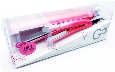Go Styling Iron by FHI Heat with Free Go Mini Pink:  1 inch plates, ceramic tourmaline plates