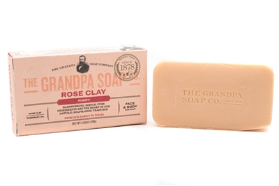 The Grandpa Soap ROSE CLAY PURIFY Face & Body Bar Soap  4.25oz