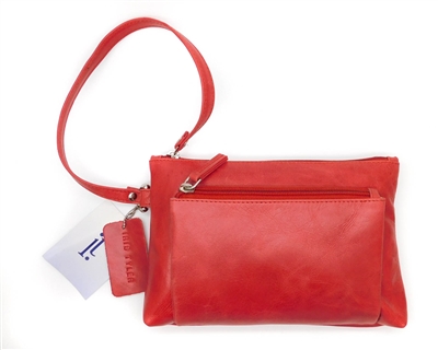 Iris Tyler Genuine Leather, Melissa Wristlet, Red