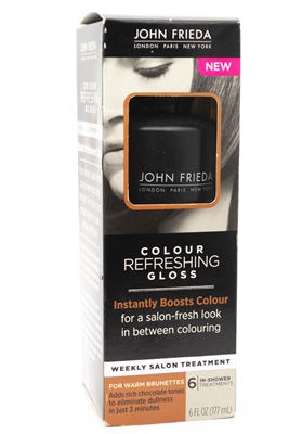 John Frieda Colour Refreshing Gloss Weekly Salon Treatment for Warm Brunettes  6 fl oz (6 treatments)