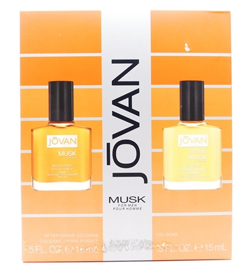 Jovan Musk For Men Set: After Shave Cologne, Cologne (each .5 Fl Oz.)