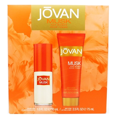 Jovan Musk For Women Gift Set: Cologne Spray 1 Fl Oz., Body Lotion 2.5 Fl Oz.