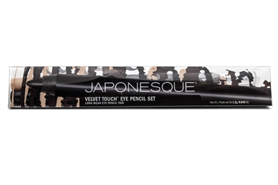 Japonesque VELVET TOUCH Eye Pencil Set: Jet Black, Deep Brown, Waterline Nude  .042oz each
