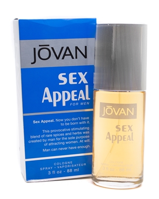 Jovan SEX APPEAL for Men Cologne Spray  3 fl oz