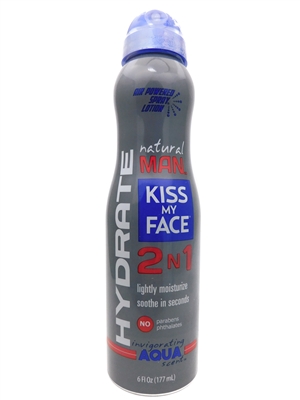 Kiss My Face Natural Man LIGHT MOISTURIZING LOTION Aqua Scent 2 in 1 Moisturize and Smooth   6 fl oz