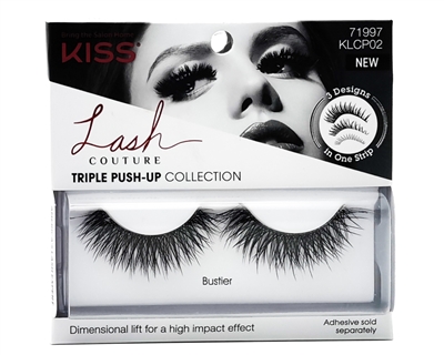 KISS Lash Couture TRIPLE PUSH-UP COLLECTION, Dimensional Lift for High Impact Effect, Adhesive Sold Separately, Bustier