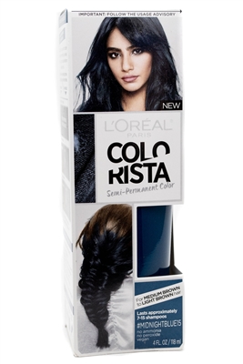 L'Oreal COLORISTA Semi-Permanent Color, MidnightBlue5 for Medium Brown to Light Brown Hair  4 fl oz