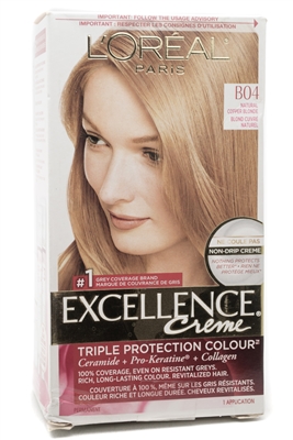 L'Oreal EXCELLENCE CREME,  BO4 Natural Copper Blonde   1 Application