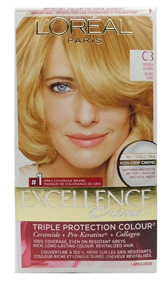 L'Oreal Excellence Creme Triple Protection Colour C3 Golden Blonde 1 application