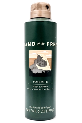 Land of the Free YOSEMITE Fresh & Green Deodorizing Body Spray   6oz