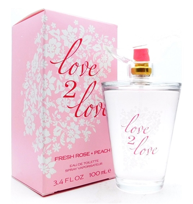 Love 2 Love Fresh Rose + Peach Eau de Toilette 3.4 Fl Oz.