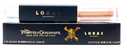 LORAC Pirates of the Caribbean Trident: Lip Gloss .07 Fl Oz., Lipstick .11 Oz.