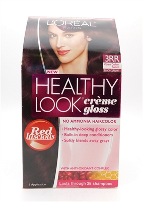 Loreal Paris Healthy Look Creme Gloss 3RR Vibrant Darkest Auburn Black Currant 1 Application