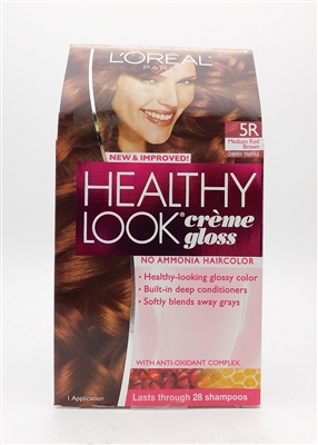 Loreal Paris Healthy Look Creme Gloss 5R Medium Red Brown Cherry Truffle 1 Application