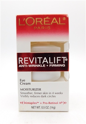 L'Oreal Paris Revitalift Anti-Wrinkle +Firming Eye Cream Moisturizer .5 Oz.