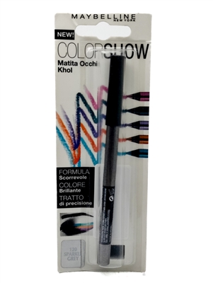 Maybelline COLOR SHOW Matita Occhi Khol (eye pencil) , 120 Sparkle Grey , Italian Package