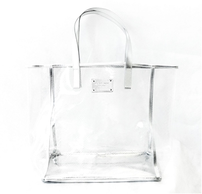 Michaels Kors EST. 1981 Clear Plastic with Silver Trim Tote Bag