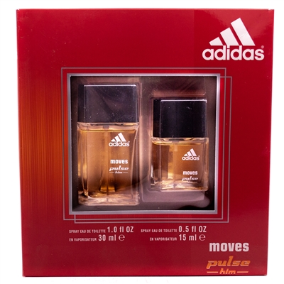 adidas MOVES PULSE Him Eau De Toilette Natural Spray Set:  1 fl oz & .5 fl oz